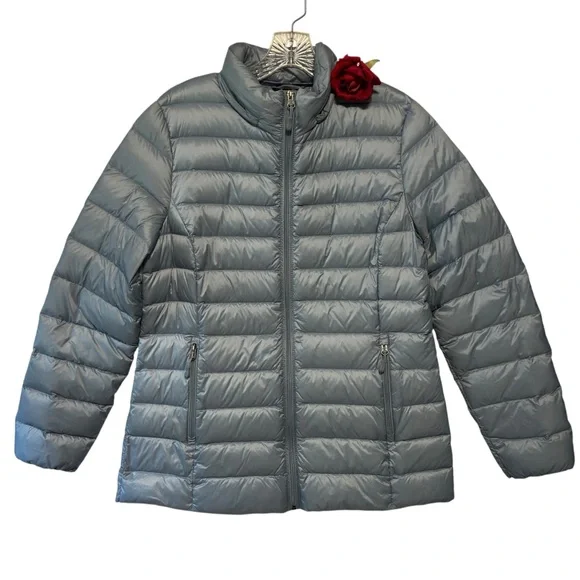 32 degrees Quilted Jacket Med zip up blue-gray No hood LIKE NEW - Picture 3 of 13